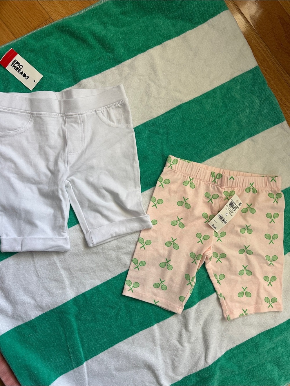 Epic Threads White & Racket Bike Shorts bundle